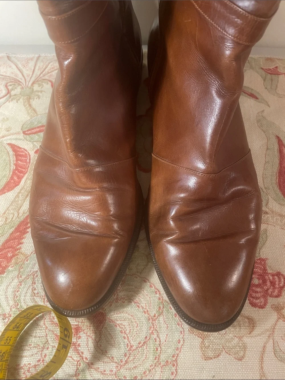 Salvatore Ferragamo Tall Knee High Cognac Leather Vintage